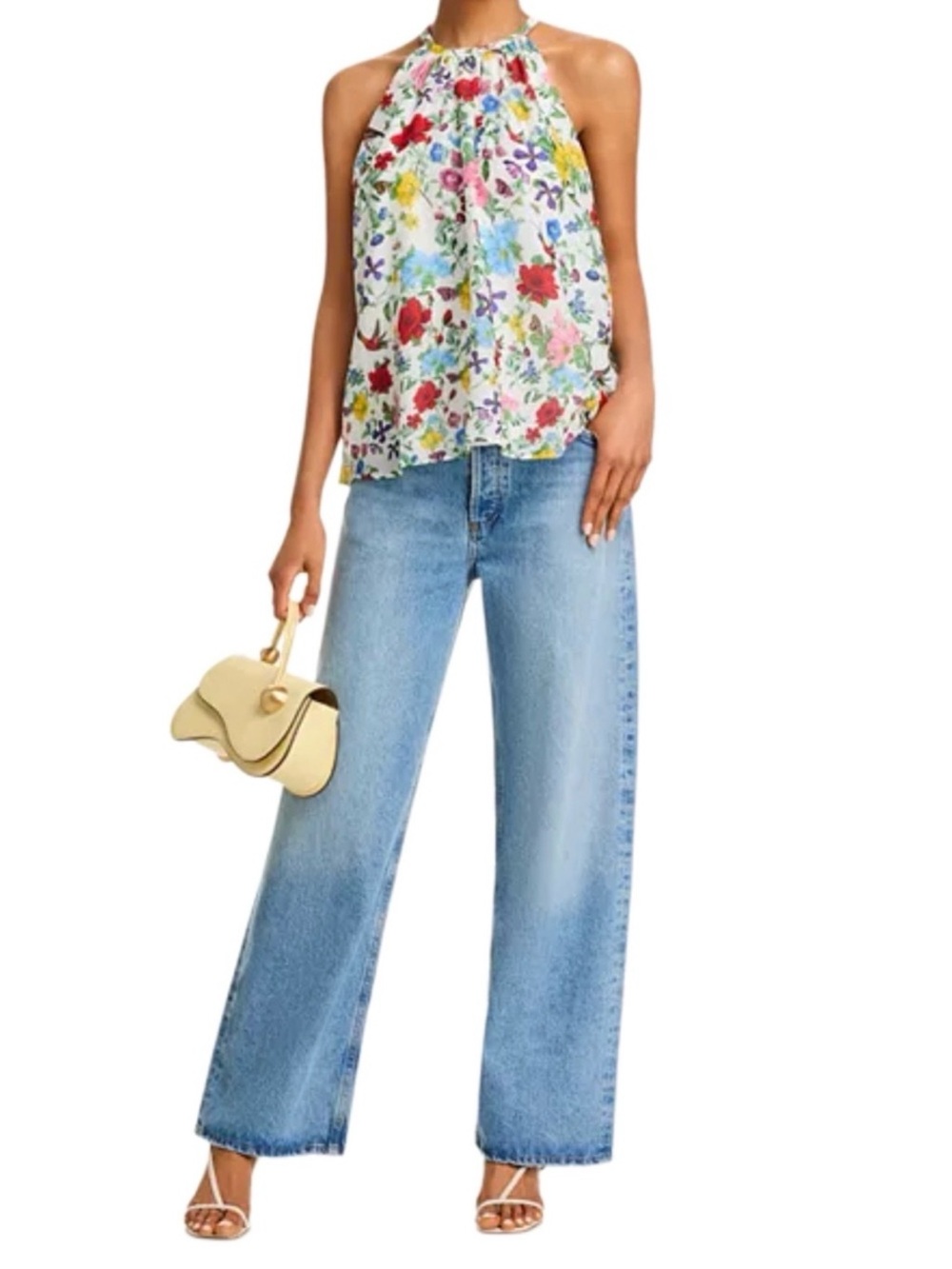 Alice + Olivia Erna Floral Halter Top Size S